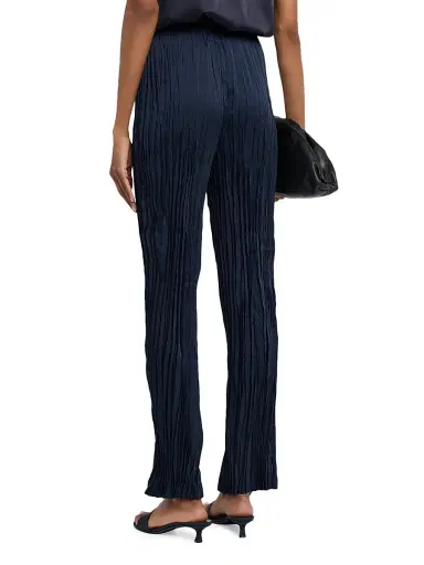 Significant Other Women's Lilian Pleated Satin Straight-Leg Pants - Midnight | Thumbnail 4 Significant Other Women's Lilian Pleated Satin Straight-Leg Pants - Midnight | Thumbnail 4