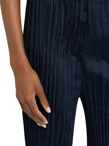 Significant Other Women's Lilian Pleated Satin Straight-Leg Pants - Midnight | Thumbnail 5 Significant Other Women's Lilian Pleated Satin Straight-Leg Pants - Midnight | Thumbnail 5