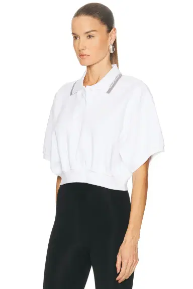 Alexander Wang Relaxed Cropped Cinched Polo Top | Thumbnail 2 Alexander Wang Relaxed Cropped Cinched Polo Top | Thumbnail 2