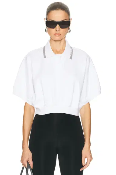 Alexander Wang Relaxed Cropped Cinched Polo Top | Thumbnail 1 Alexander Wang Relaxed Cropped Cinched Polo Top | Thumbnail 1