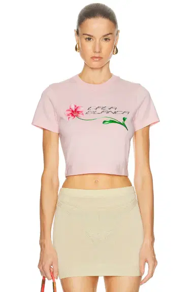 Casablanca Cropped Baby Tee | Thumbnail 1 Casablanca Cropped Baby Tee | Thumbnail 1