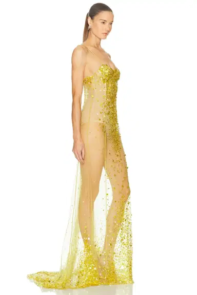 THE ATTICO Sheer Sequin Gown | Thumbnail 2 THE ATTICO Sheer Sequin Gown | Thumbnail 2