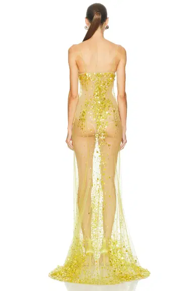THE ATTICO Sheer Sequin Gown | Thumbnail 3 THE ATTICO Sheer Sequin Gown | Thumbnail 3