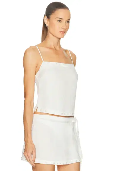 Staud Kirra Linen Tank Top | Thumbnail 2 Staud Kirra Linen Tank Top | Thumbnail 2