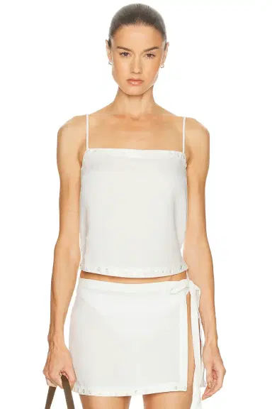 Staud Kirra Linen Tank Top | Thumbnail 1 Staud Kirra Linen Tank Top | Thumbnail 1