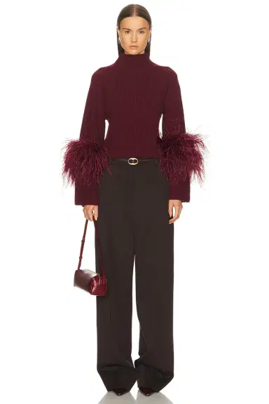 Lapointe Merino Mock Neck Classic Feather Sweater | Thumbnail 4 Lapointe Merino Mock Neck Classic Feather Sweater | Thumbnail 4