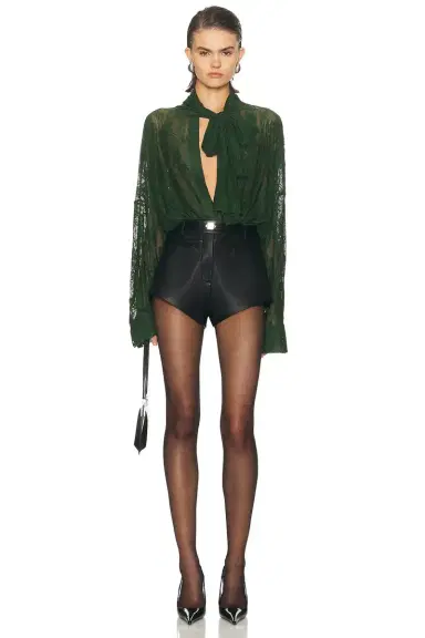 Norma Kamali Super Oversized Boyfriend Bow Bodysuit | Thumbnail 5 Norma Kamali Super Oversized Boyfriend Bow Bodysuit | Thumbnail 5