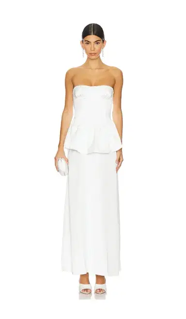 WeWoreWhat Corset Peplum Maxi Dress | Thumbnail 1 WeWoreWhat Corset Peplum Maxi Dress | Thumbnail 1