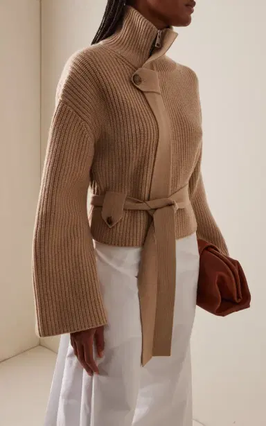 Brandon Maxwell The Neal Belted Recycled-Cashmere-Blend Sweater | Thumbnail 2 Brandon Maxwell The Neal Belted Recycled-Cashmere-Blend Sweater | Thumbnail 2