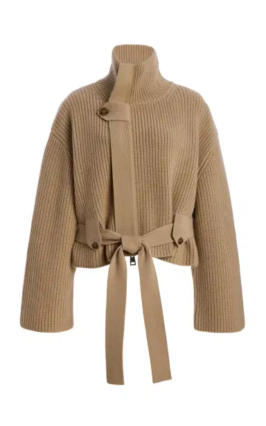 Brandon Maxwell The Neal Belted Recycled-Cashmere-Blend Sweater | Thumbnail 1 Brandon Maxwell The Neal Belted Recycled-Cashmere-Blend Sweater | Thumbnail 1