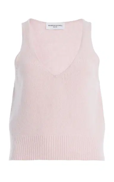Brandon Maxwell The Reese V-Neck Cashmere-Silk Tank Top | Thumbnail 9 Brandon Maxwell The Reese V-Neck Cashmere-Silk Tank Top | Thumbnail 9