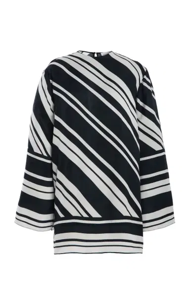 Brandon Maxwell The Leni Striped Tunic Mini Dress | Thumbnail 5 Brandon Maxwell The Leni Striped Tunic Mini Dress | Thumbnail 5