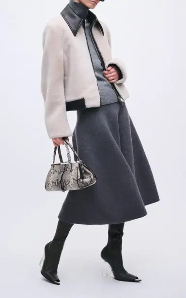 Brandon Maxwell The Miller Structured Virgin-Wool Midi Skirt | Thumbnail 2 Brandon Maxwell The Miller Structured Virgin-Wool Midi Skirt | Thumbnail 2