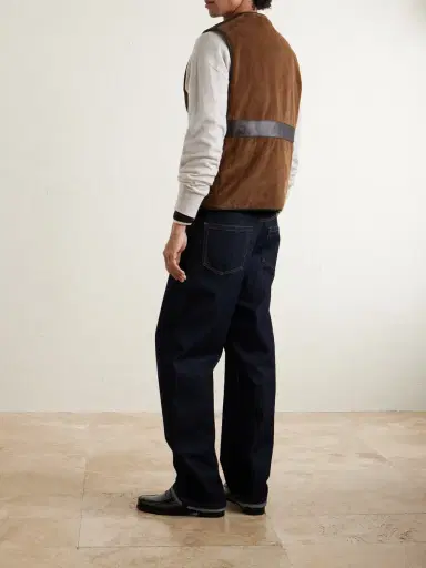 Drake's Padded Leather-Trimmed Cotton-Corduroy Gilet - Men | Thumbnail 4 Drake's Padded Leather-Trimmed Cotton-Corduroy Gilet - Men | Thumbnail 4