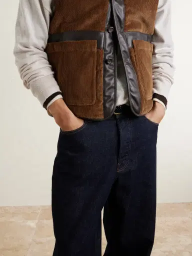 Drake's Padded Leather-Trimmed Cotton-Corduroy Gilet - Men | Thumbnail 5 Drake's Padded Leather-Trimmed Cotton-Corduroy Gilet - Men | Thumbnail 5