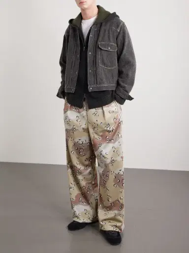 KAPITAL Straight-Leg Pleated Printed Tech-Jersey Track Pants - Men | Thumbnail 2 KAPITAL Straight-Leg Pleated Printed Tech-Jersey Track Pants - Men | Thumbnail 2