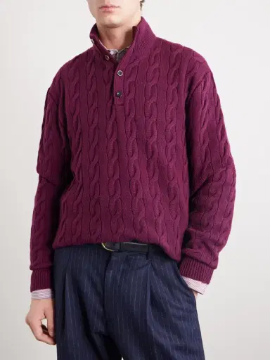Ralph Lauren Purple Label Cable-Knit Cashmere Sweater - Men | Thumbnail 3 Ralph Lauren Purple Label Cable-Knit Cashmere Sweater - Men | Thumbnail 3
