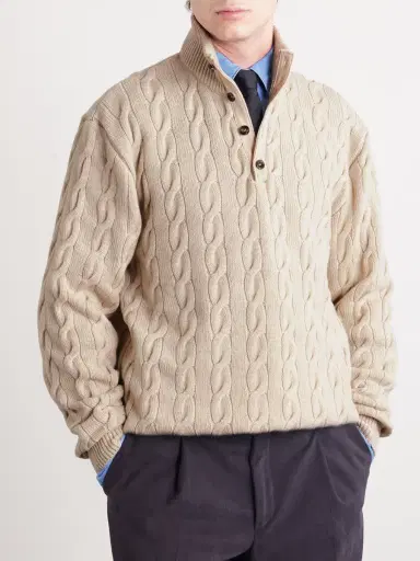 Ralph Lauren Purple Label Cable-Knit Cashmere Sweater - Men | Thumbnail 3 Ralph Lauren Purple Label Cable-Knit Cashmere Sweater - Men | Thumbnail 3