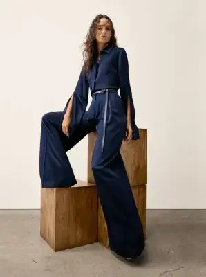 Michael Kors Collection Jodi Leather Trouser Belt in Blue | Thumbnail 2 Michael Kors Collection Jodi Leather Trouser Belt in Blue | Thumbnail 2