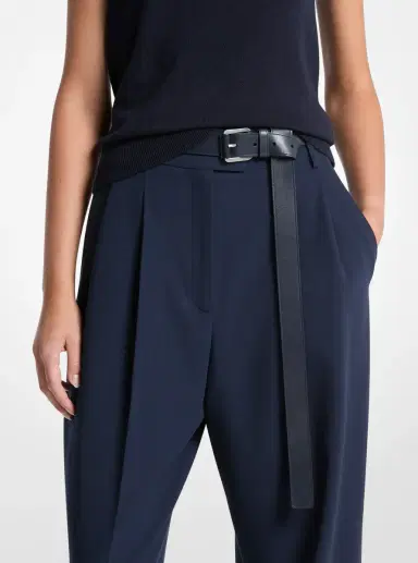 Michael Kors Collection Jodi Leather Trouser Belt in Blue | Thumbnail 10 Michael Kors Collection Jodi Leather Trouser Belt in Blue | Thumbnail 10