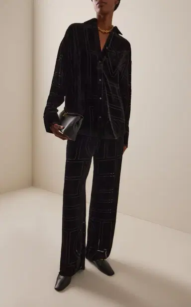 TOTEME Oversized Devoré Shirt | Thumbnail 3 TOTEME Oversized Devoré Shirt | Thumbnail 3