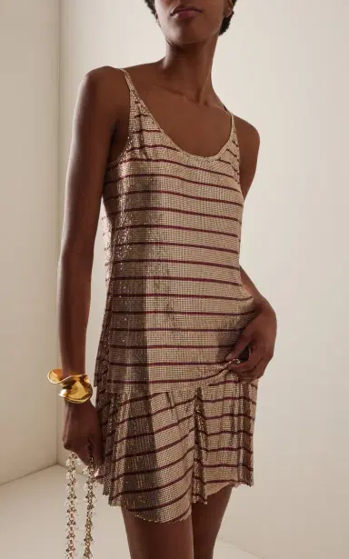 Rabanne Striped Metallic Mesh Tank Top | Thumbnail 2 Rabanne Striped Metallic Mesh Tank Top | Thumbnail 2
