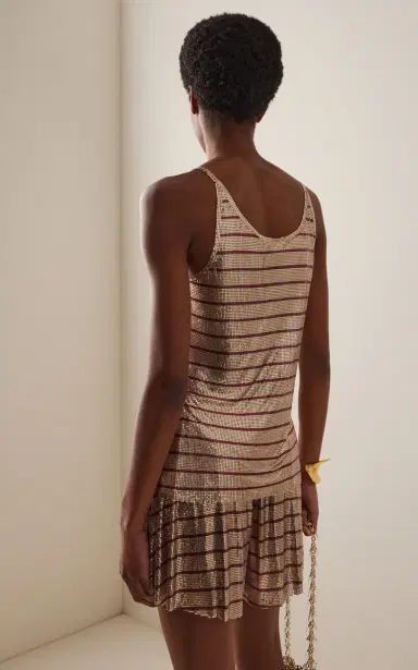 Rabanne Striped Metallic Mesh Tank Top | Thumbnail 4 Rabanne Striped Metallic Mesh Tank Top | Thumbnail 4
