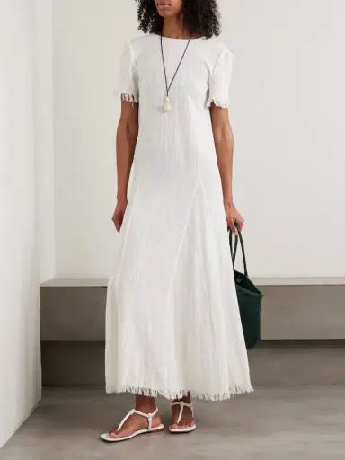 Staud Le Havre Fringed Cotton-gauze Midi Dress | Thumbnail 2 Staud Le Havre Fringed Cotton-gauze Midi Dress | Thumbnail 2