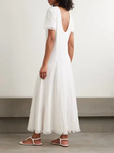 Staud Le Havre Fringed Cotton-gauze Midi Dress | Thumbnail 3 Staud Le Havre Fringed Cotton-gauze Midi Dress | Thumbnail 3
