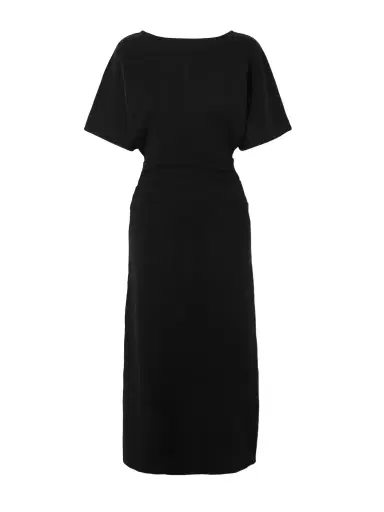 Staud Amelie Ruched Wool-blend Midi Dress | Thumbnail 1 Staud Amelie Ruched Wool-blend Midi Dress | Thumbnail 1