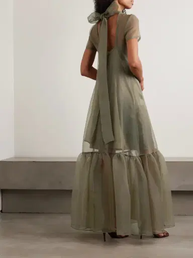 Staud Calluna Ruffled Organza Maxi Dress | Thumbnail 3 Staud Calluna Ruffled Organza Maxi Dress | Thumbnail 3