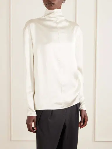 TOTEME Satin Turtleneck Blouse | Thumbnail 3 TOTEME Satin Turtleneck Blouse | Thumbnail 3