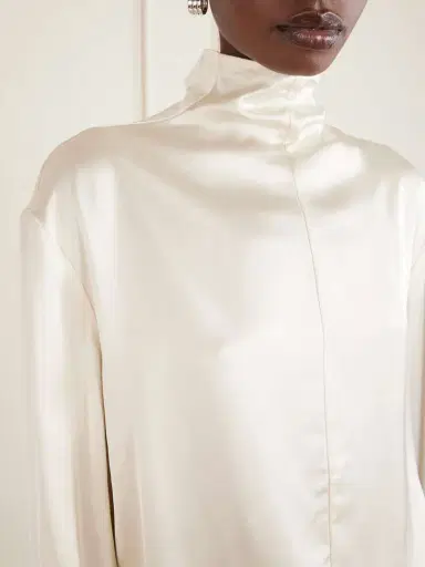 TOTEME Satin Turtleneck Blouse | Thumbnail 5 TOTEME Satin Turtleneck Blouse | Thumbnail 5