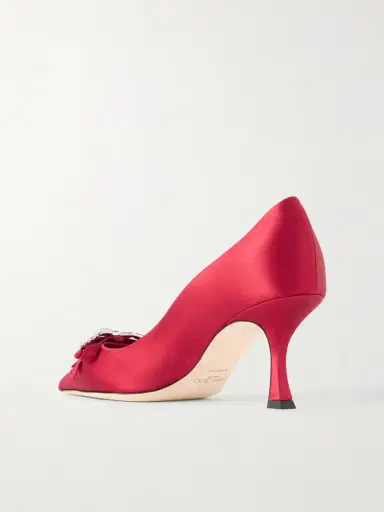 Jimmy Choo Aura 70 Crystal Bow-embellished Satin Pumps | Thumbnail 3 Jimmy Choo Aura 70 Crystal Bow-embellished Satin Pumps | Thumbnail 3