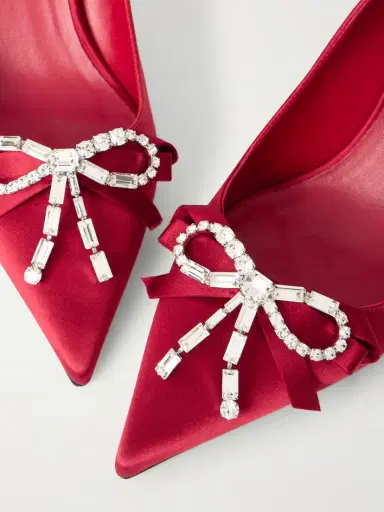 Jimmy Choo Aura 70 Crystal Bow-embellished Satin Pumps | Thumbnail 5 Jimmy Choo Aura 70 Crystal Bow-embellished Satin Pumps | Thumbnail 5