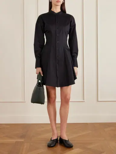 Proenza Schouler Janan Paneled Cotton-blend Satin Mini Dress | Thumbnail 2 Proenza Schouler Janan Paneled Cotton-blend Satin Mini Dress | Thumbnail 2