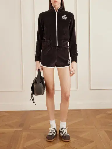 Sporty & Rich Elio Embroidered Cotton-velour Track Jacket | Thumbnail 2 Sporty & Rich Elio Embroidered Cotton-velour Track Jacket | Thumbnail 2