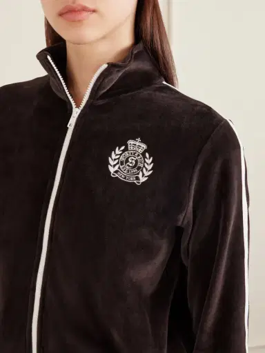 Sporty & Rich Elio Embroidered Cotton-velour Track Jacket | Thumbnail 4 Sporty & Rich Elio Embroidered Cotton-velour Track Jacket | Thumbnail 4