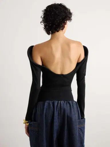 Alaïa Open-back Padded Jersey Bodysuit | Thumbnail 3 Alaïa Open-back Padded Jersey Bodysuit | Thumbnail 3