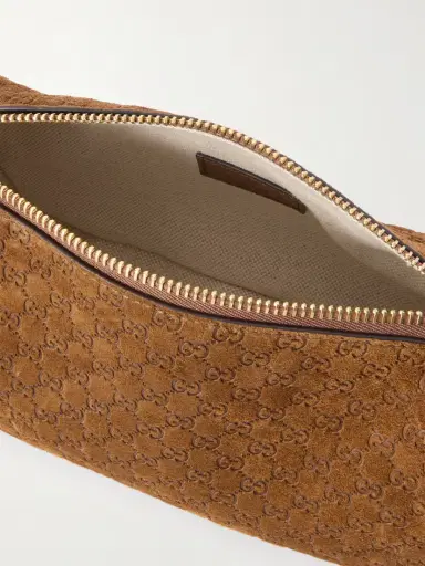 Gucci Horsebit 1955 Leather-trimmed Suede Shoulder Bag | Thumbnail 5 Gucci Horsebit 1955 Leather-trimmed Suede Shoulder Bag | Thumbnail 5