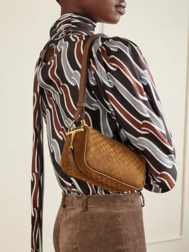 Gucci Horsebit 1955 Leather-trimmed Suede Shoulder Bag | Thumbnail 6 Gucci Horsebit 1955 Leather-trimmed Suede Shoulder Bag | Thumbnail 6