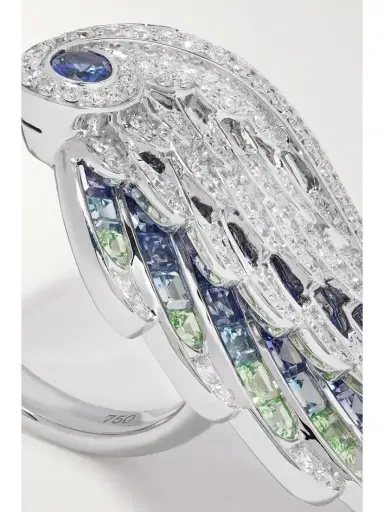 Garrard Wings Embrace Peacock 18-karat White Gold Multi-stone Ring | Thumbnail 4 Garrard Wings Embrace Peacock 18-karat White Gold Multi-stone Ring | Thumbnail 4