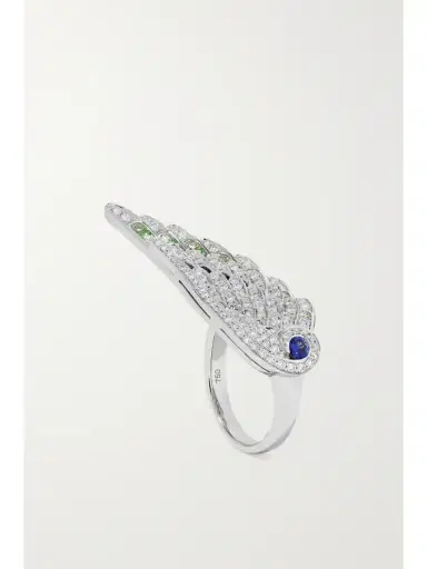 Garrard Wings Embrace Peacock 18-karat White Gold Multi-stone Ring | Thumbnail 5 Garrard Wings Embrace Peacock 18-karat White Gold Multi-stone Ring | Thumbnail 5