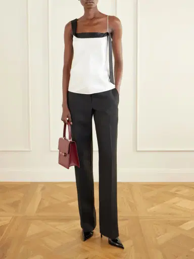 Tom Ford Asymmetric Draped Two-tone Silk-satin Camisole | Thumbnail 2 Tom Ford Asymmetric Draped Two-tone Silk-satin Camisole | Thumbnail 2