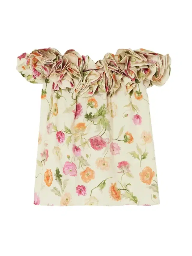 Off-the-shoulder Ruffled Floral-print Cotton-blend Top Off-the-shoulder Ruffled Floral-print Cotton-blend Top