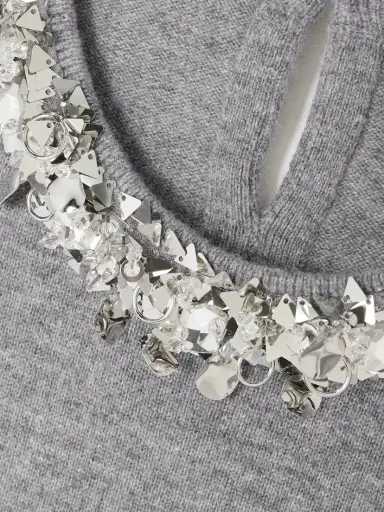 Tory Burch Embellished Wool And Cashmere-blend Sweater | Thumbnail 4 Tory Burch Embellished Wool And Cashmere-blend Sweater | Thumbnail 4