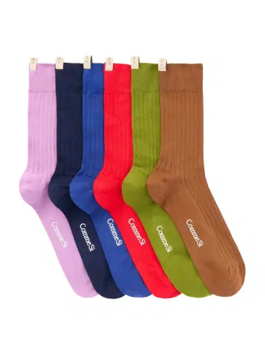 Comme Si The Yves Set Of Six Ribbed Cotton-blend Socks | Thumbnail 1 Comme Si The Yves Set Of Six Ribbed Cotton-blend Socks | Thumbnail 1