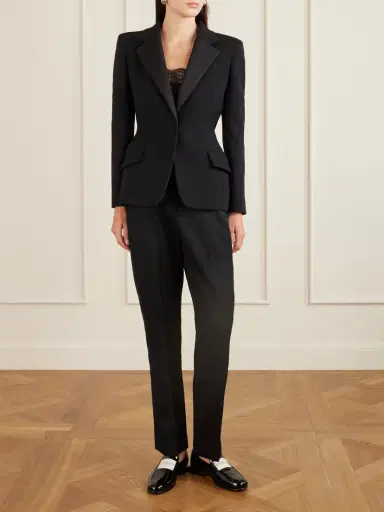 Givenchy Grosgrain-trimmed Wool Slim-leg Pants | Thumbnail 2 Givenchy Grosgrain-trimmed Wool Slim-leg Pants | Thumbnail 2