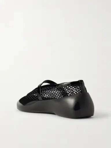 Alaïa Patent Leather-trimmed Mesh And Rubber Ballet Flats | Thumbnail 3 Alaïa Patent Leather-trimmed Mesh And Rubber Ballet Flats | Thumbnail 3