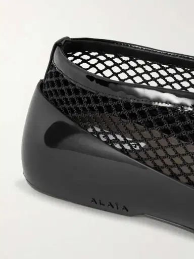 Alaïa Patent Leather-trimmed Mesh And Rubber Ballet Flats | Thumbnail 5 Alaïa Patent Leather-trimmed Mesh And Rubber Ballet Flats | Thumbnail 5